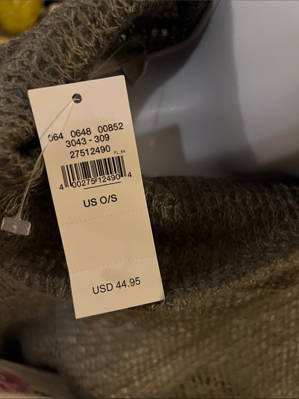 Cropped Open-Knit Cowl Neck Sweater in Olive - Picture 6 of 7